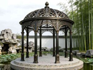 European-style Cast Iron Gazebo, Outdoor Garden Pavilion, Antique Bronze Gazebo, European-style Cast Iron Gazebo YSGH-221 for Gardens